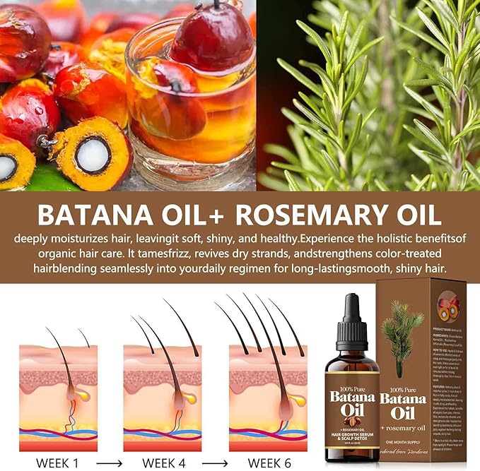 Batana Oil with Rosemary for Hair Growth 30ml each pack of 2