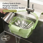 Foldable Hanging Kitchen Sink Strainer Basket (MULTICOLOR)