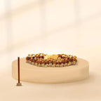 Genuine Paanch Mukhi Modern Rudraksha Bracelet With Gold Plating (Pack of 2)