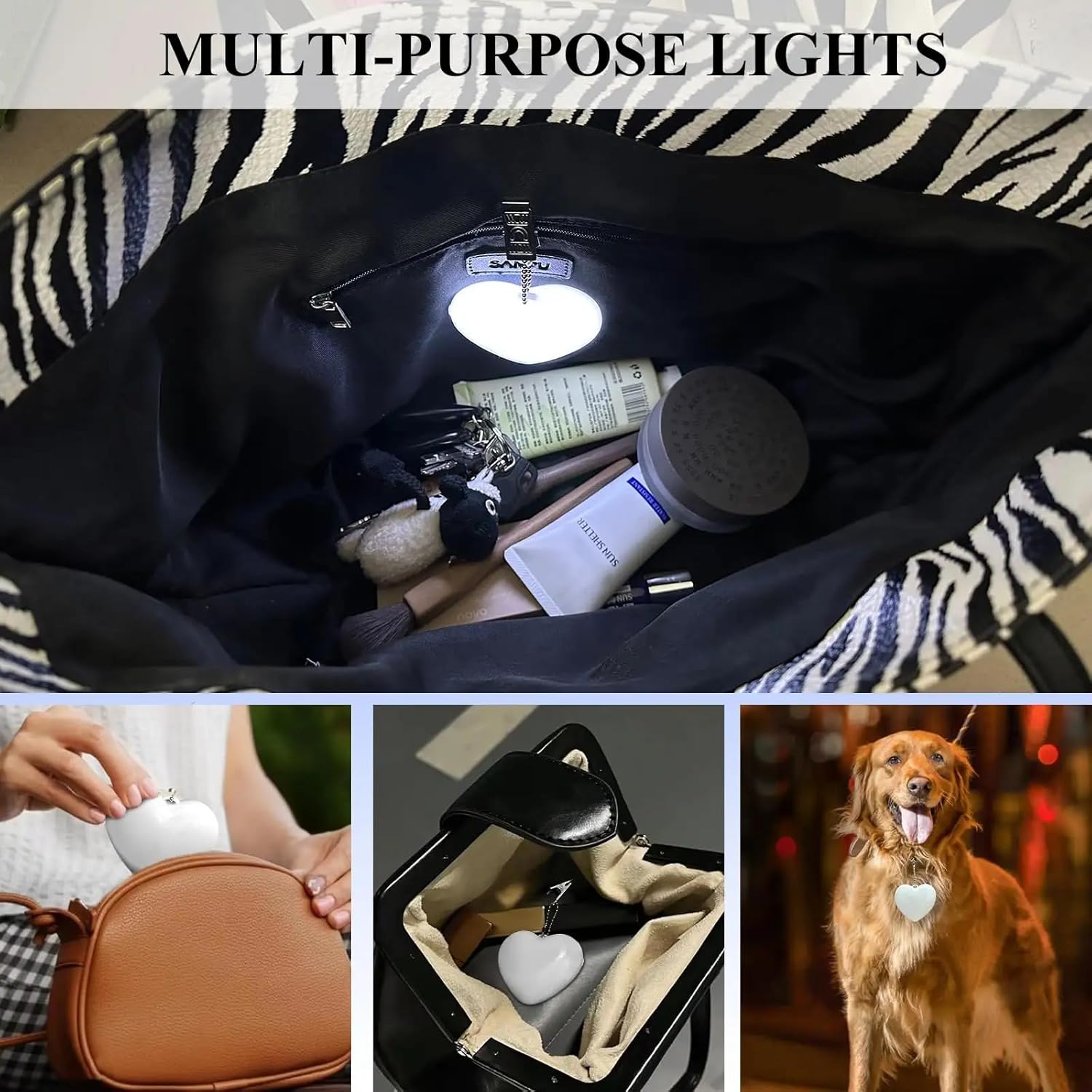 Heart Shaped Touch Sensor Purse Lights keychain