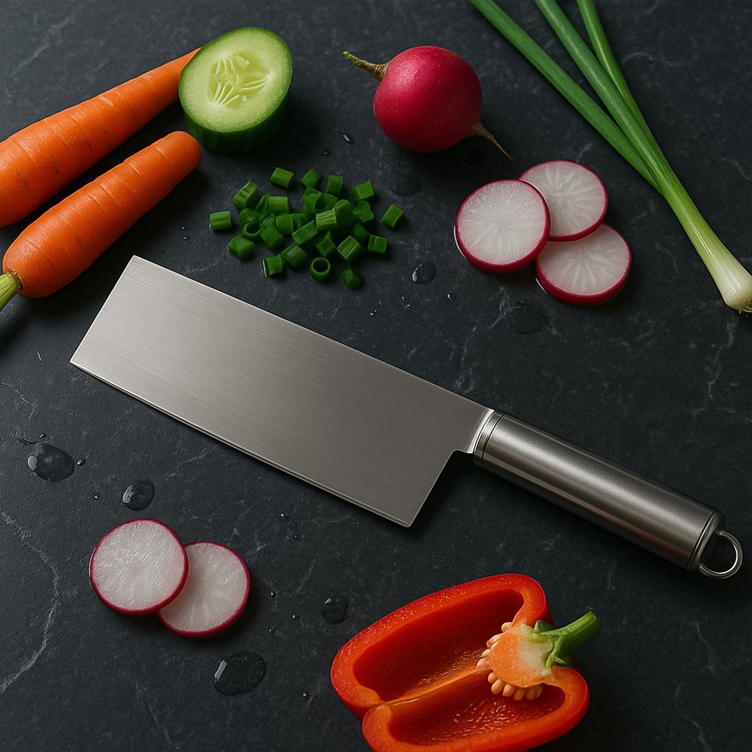 Professional-grade Stainless Steel Vegetable Cleaver Knife 1 Pc
