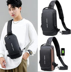 Multifunction Waterproff Sling Bag, USB Charging Sport Sling Anti-Theft Shoulder Bags