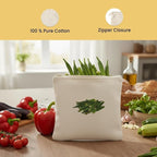 Reusable Cotton Vegetable Storage Bags for Fridge
