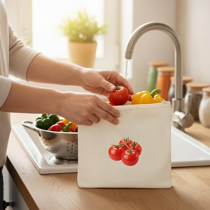 Reusable Cotton Vegetable Storage Bags for Fridge